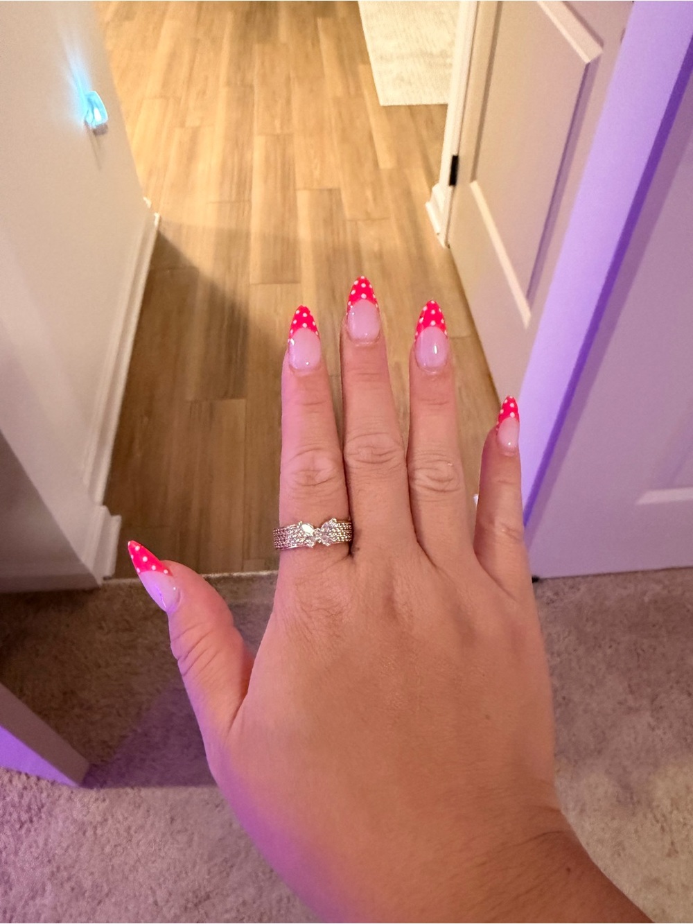 Pandora Silver Bow Ring with Sparkling Accents